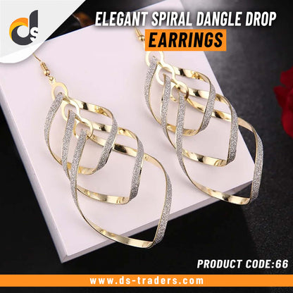 Elegant Spiral Dangle Drop Earrings