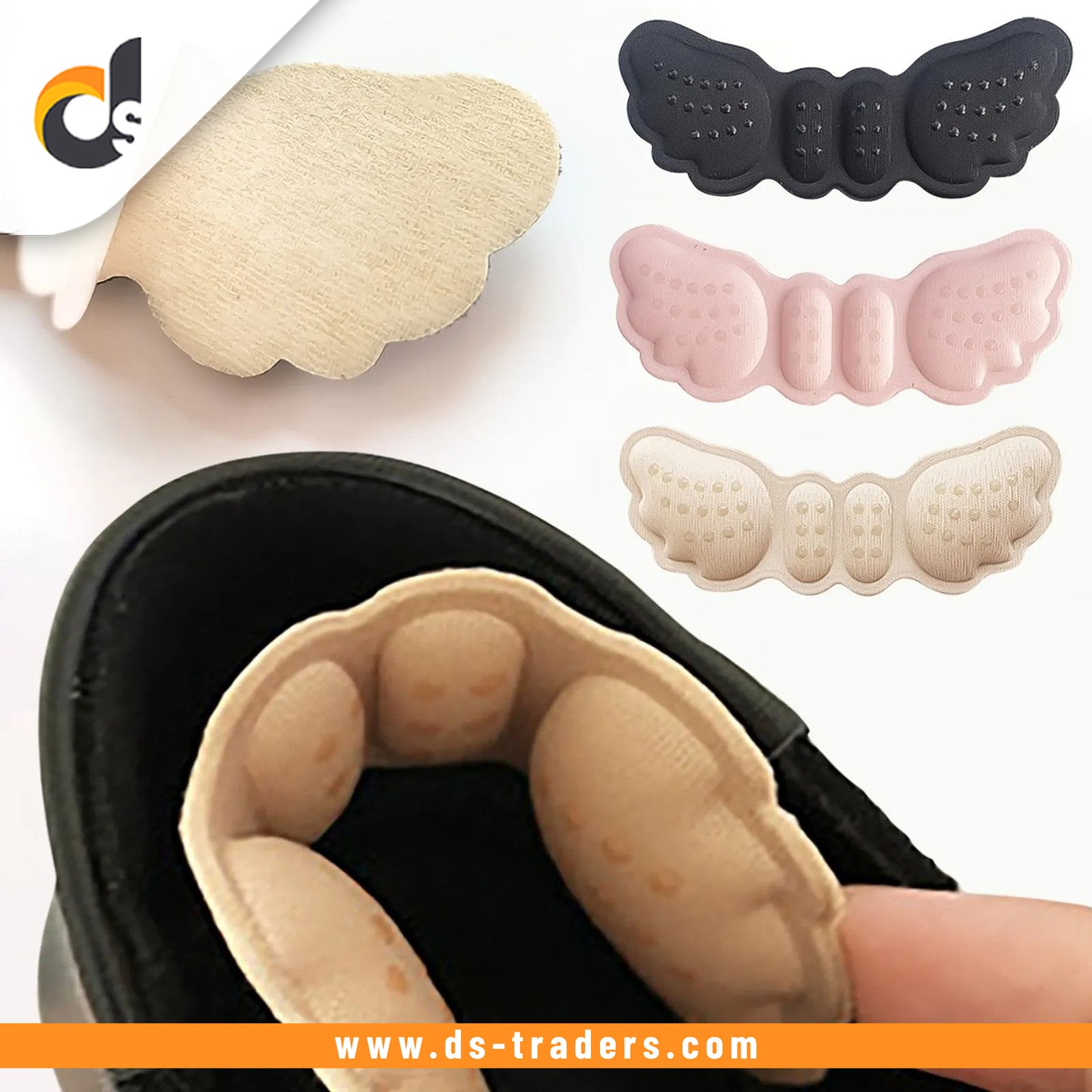 1pair High Heel Insoles Butterfly Pads.