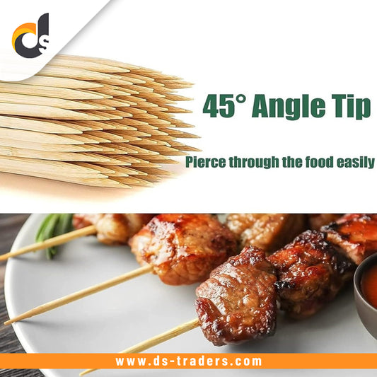 Pack Of 100 Wooden Skewers Sticks BBQ.