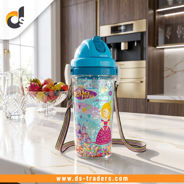 Glitter Sipper Drinking Mug With Straw