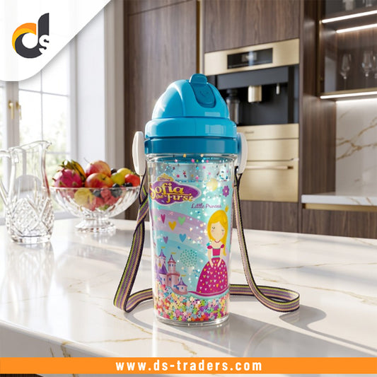 Glitter Sipper Drinking Mug With Straw