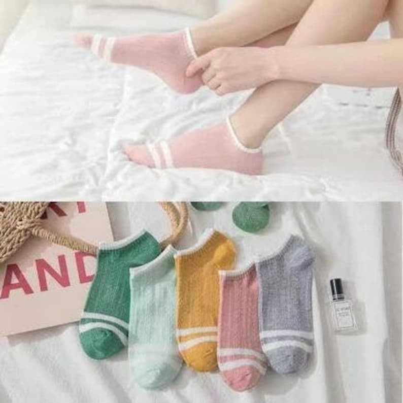 5 Pair Women Colorful Cotton Socks