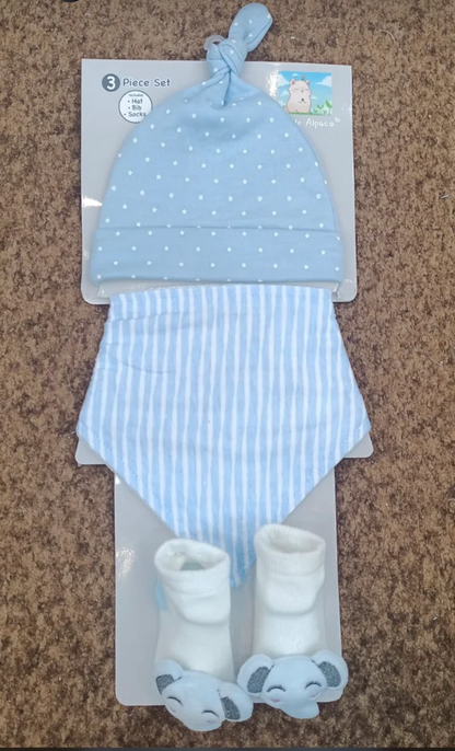 3pcs Baby Accessories Set (Hat+Bib+Socks)