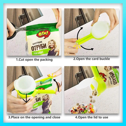 Food Bag Air Tight Sealing Clip With Cap