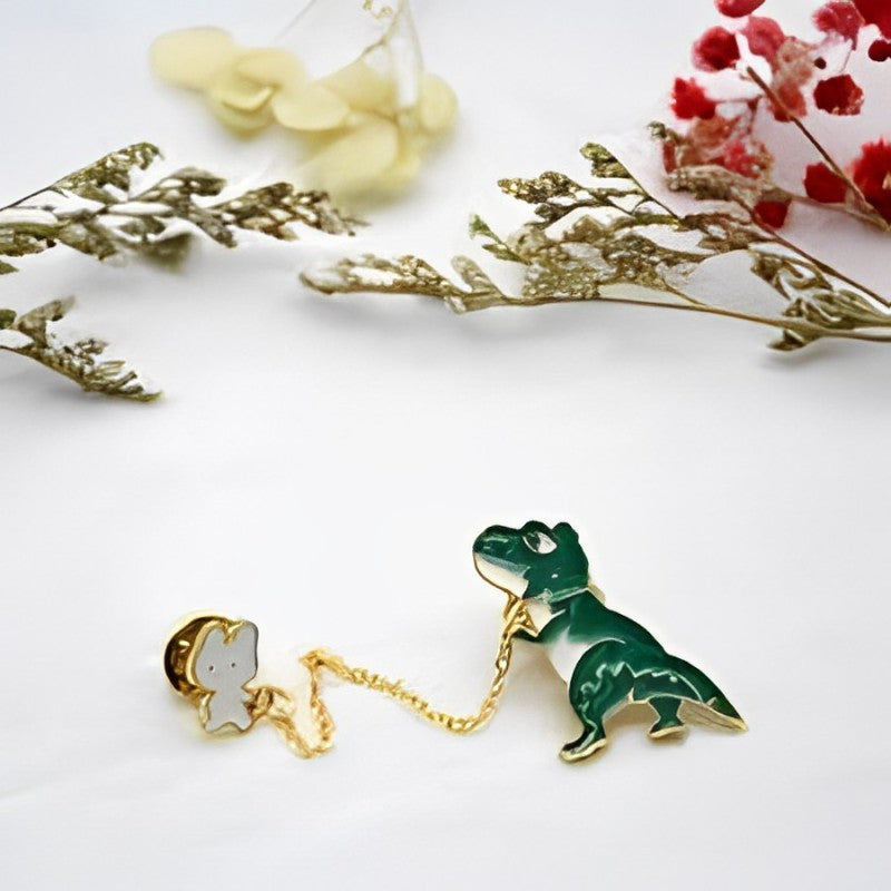 Cute Dinosaur & Rabbit Pin Brooch