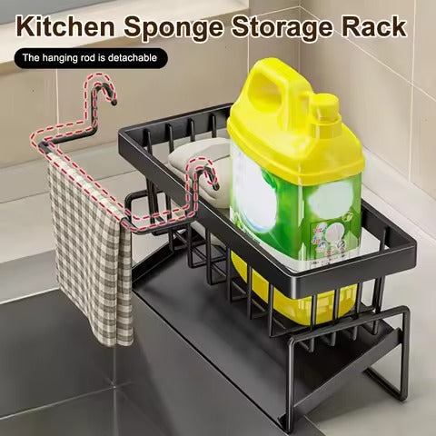Kitchen Sink Steel Sponge & Brush Holder
