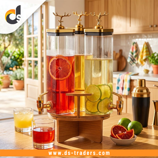 3-in-1 Rotating Beverage Dispenser with Deer Lid