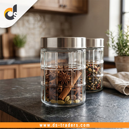 Elegant Glass Storage Jar With Lid
