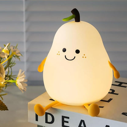 Cute Pear Shape Rechargeable Silicone Table Lamp