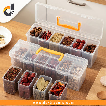6-Grid Plastic Storage Box With Handle