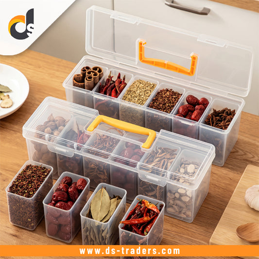 6-Grid Plastic Storage Box With Handle