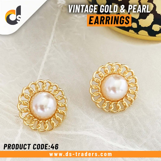 Vintage Gold & Pearl Earrings