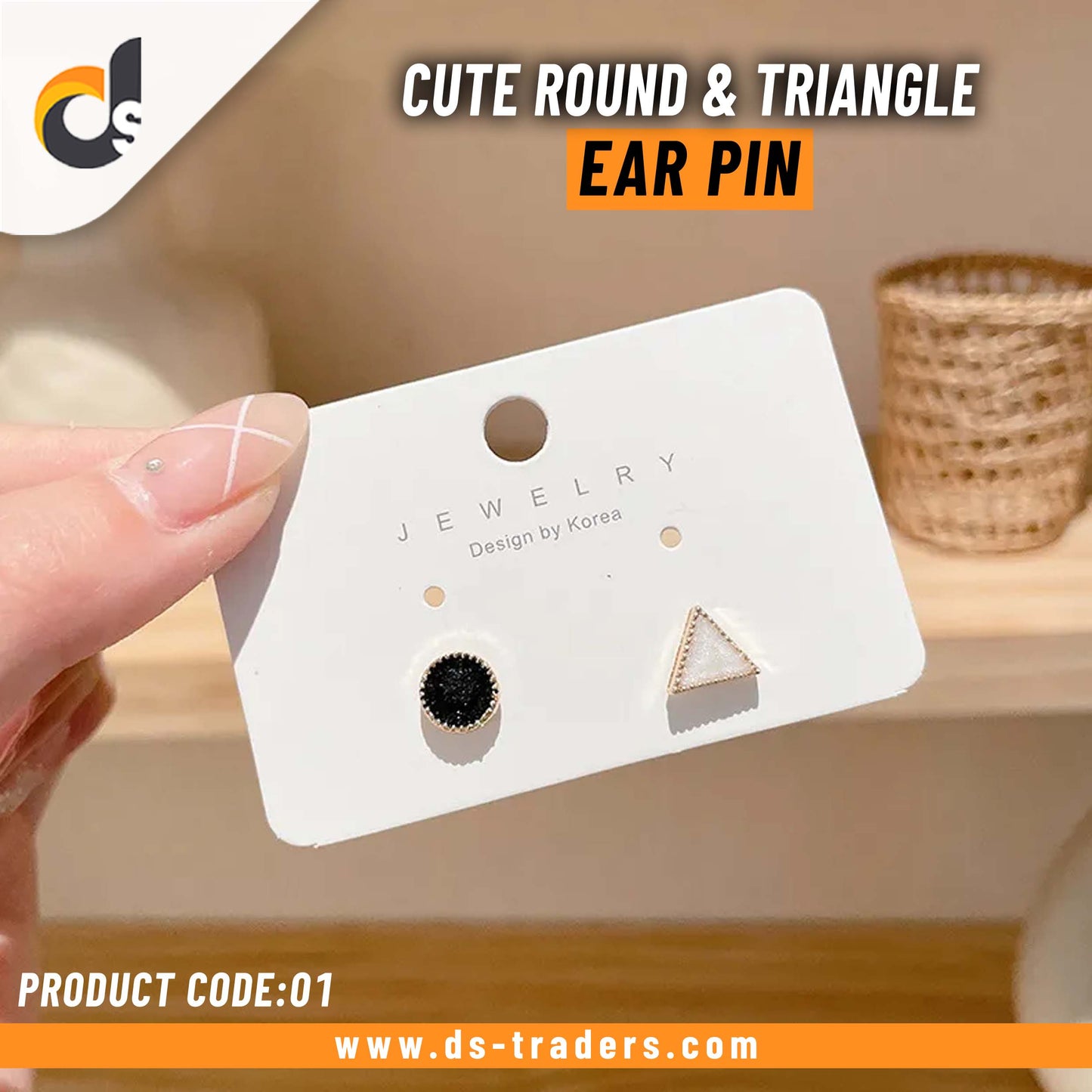 Cute Round & Triangle Ear Pin