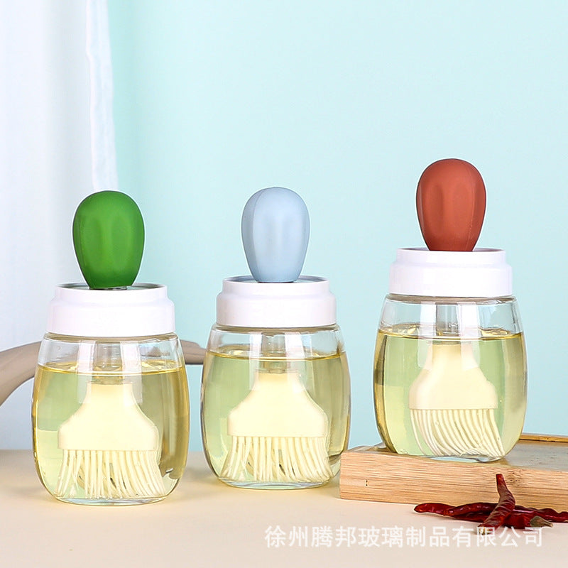 Glass Oil Bottle with Silicone Brush