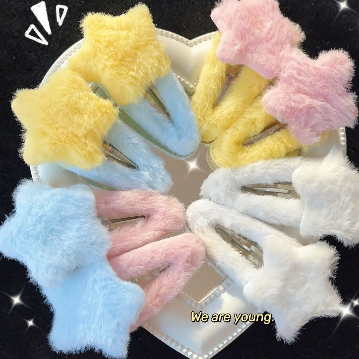 1pc Cute Fluffy Star Hair Clip