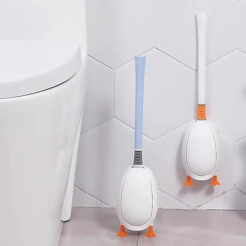Silicone Cute Duck Design Wall-Mounted Toilet Cleaning Brush With Holder