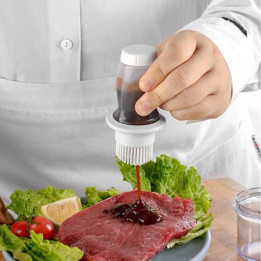 Portable Silicone BBQ Grill Oil Bottle Brush