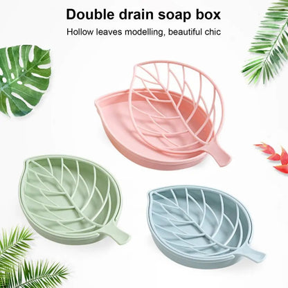 Elegant Double Layer Leaf Shape Soap Box