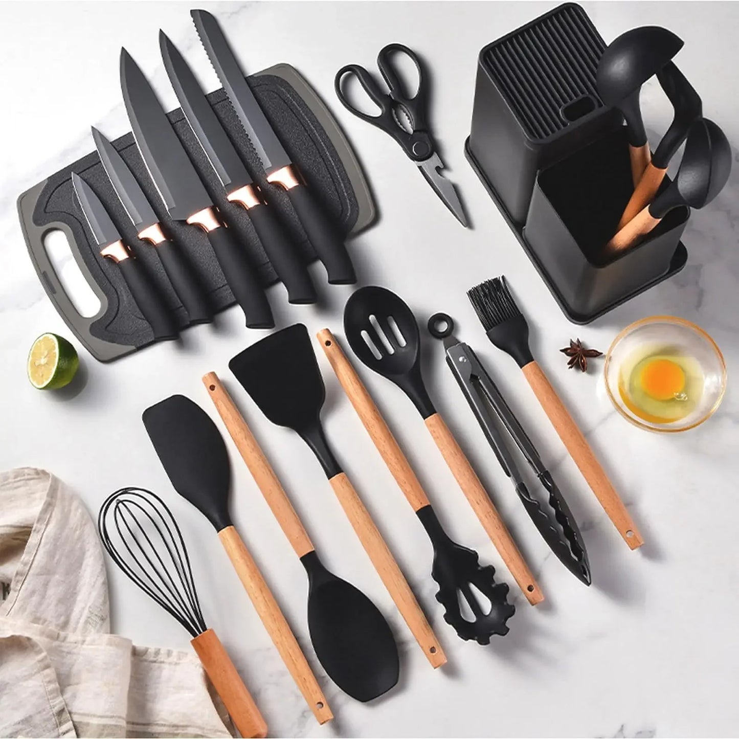 19-Piece Silicone Kitchen Utensil Set