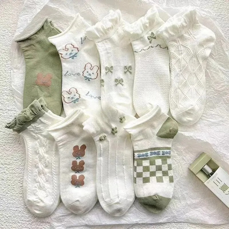 5 Pair/Set Versatile Design Cotton Socks