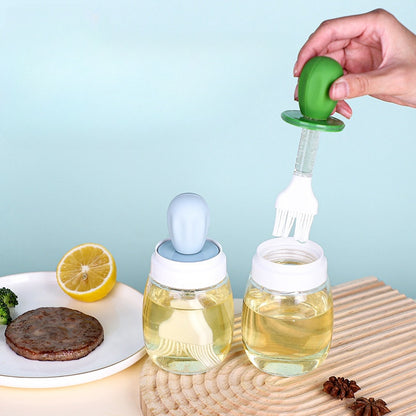 Glass Oil Bottle with Silicone Brush
