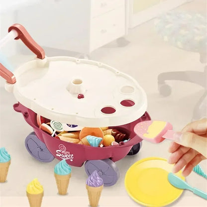 Kids Ice Cream Trolly Pretend Play Set