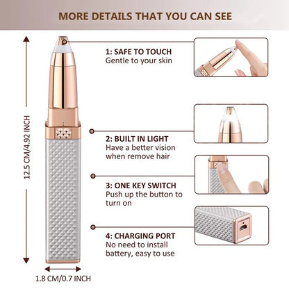 2 in 1 Rechargeable Facial Eyebrow Trimmer