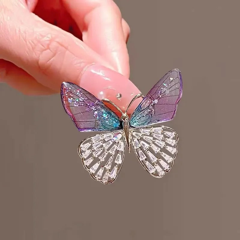 Elegant Zircon Butterfly Pin Brooch