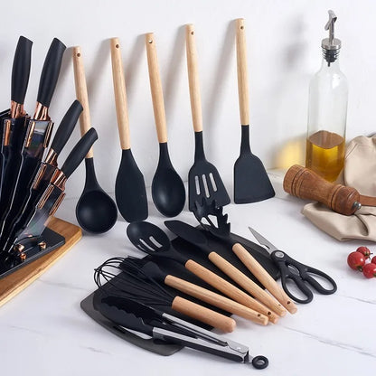19-Piece Silicone Kitchen Utensil Set