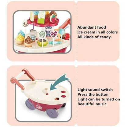 Kids Ice Cream Trolly Pretend Play Set