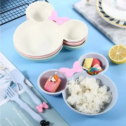 3PCs Wheat Straw Kids Dinner Set