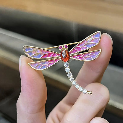 Elegant Dragonfly Crystal Pin Brooch