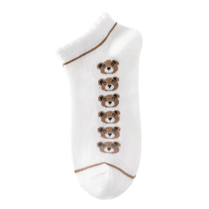 5 Pairs/Set Bear Printed Cotton Socks