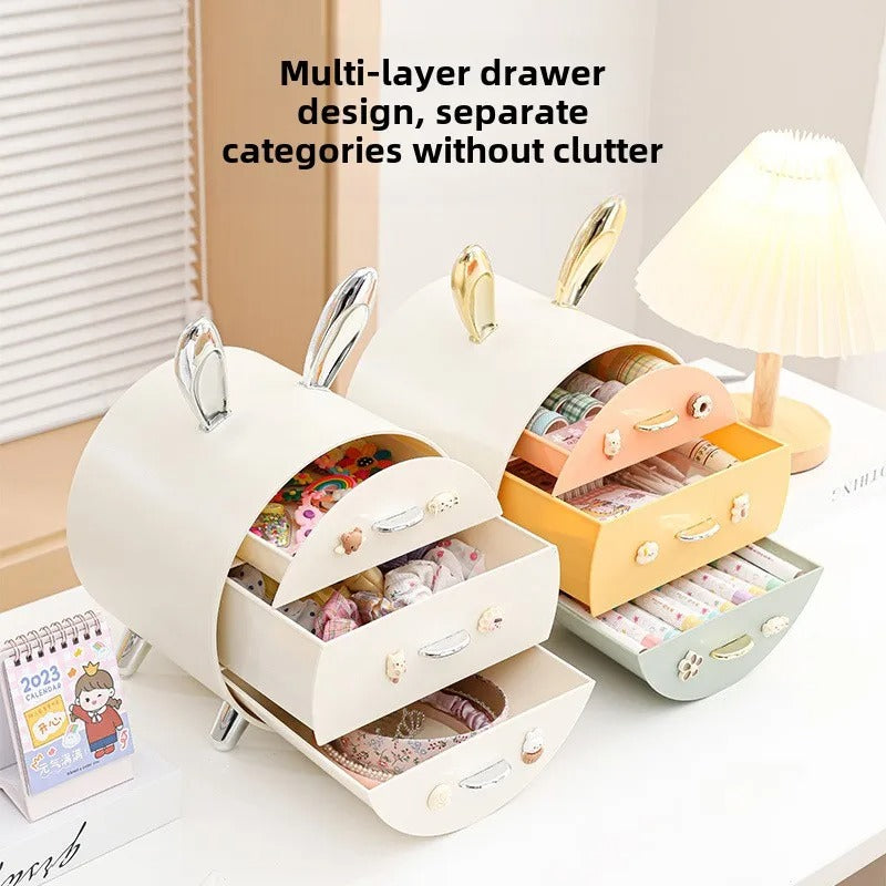 3 Layer Makeup & Jewelry Storage Organizer