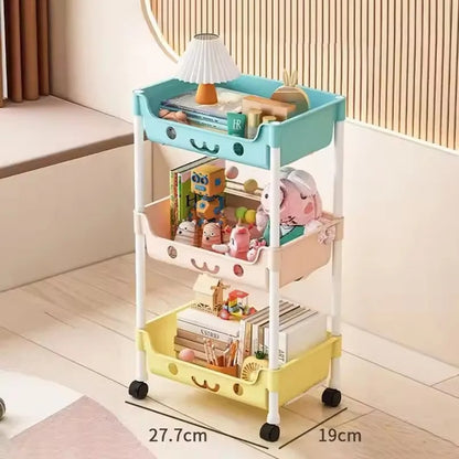 3 Layer Smiley Movable Trolley Organizer