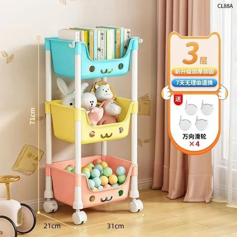 3 Layer Smiley Movable Trolley Organizer