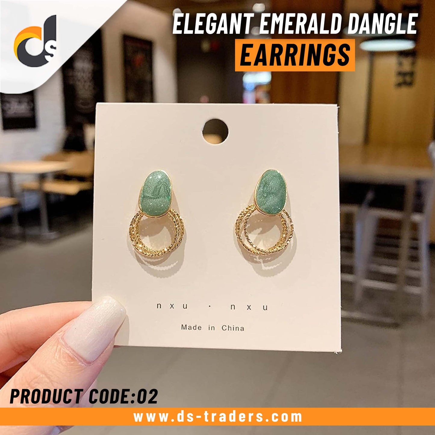 Elegant Emerald Dangle Earrings