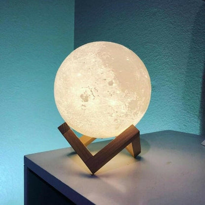 3D Moon Lamp Light for Bedroom With Beautiful Plastic Stand
