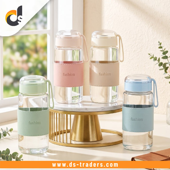 Elegant Double Wall Glass Water Bottle 340ML