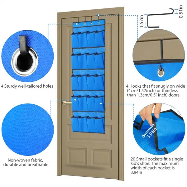 Over the Door 20-Pocket Organizer 5-Layer Hanging Storage Shelf