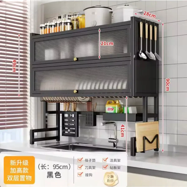 Modern Dual-Layer Kitchen Sink Storage Rack