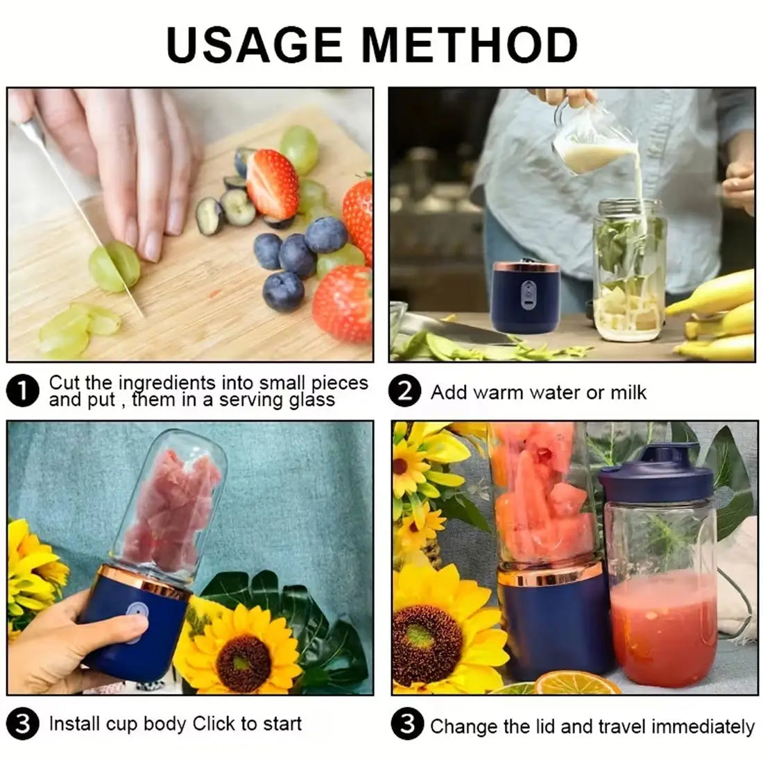 Portable USB Blender Juicer (Single Cup)
