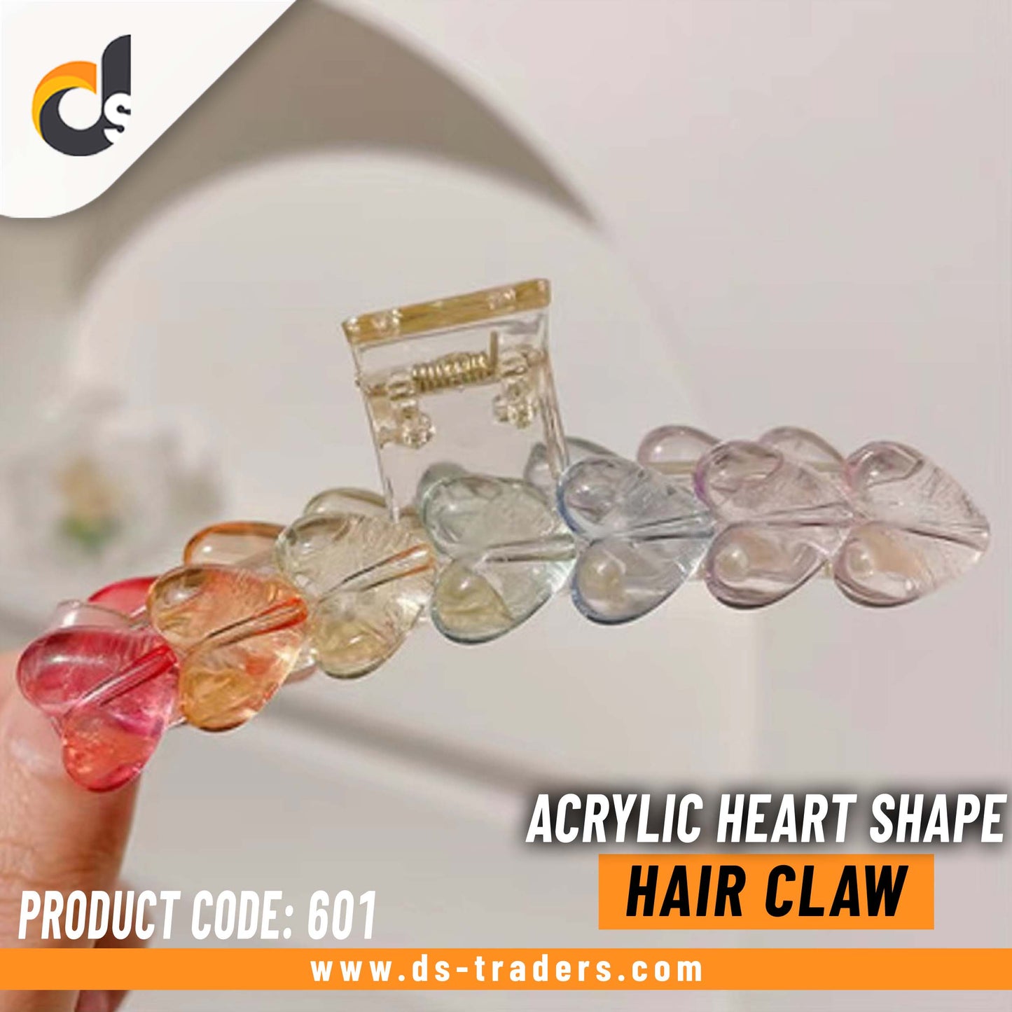 Acrylic Heart Shape Hair Claw