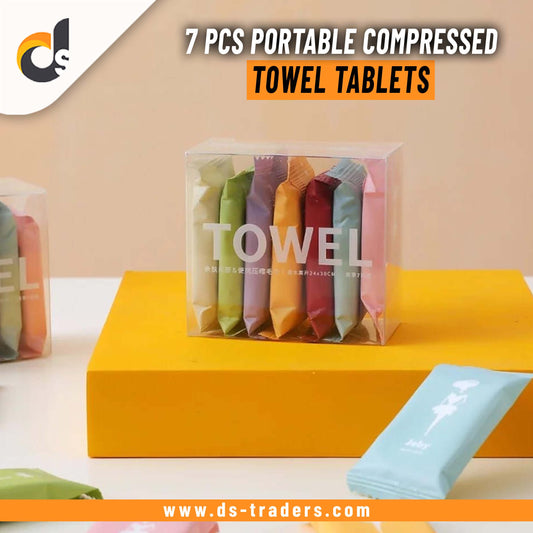 7 Pcs Portable Disposable Compressed Towel Tablets