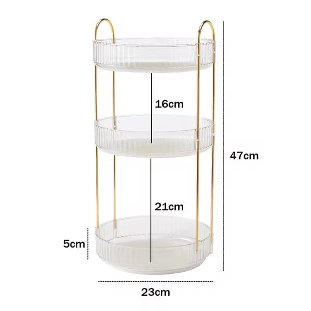 Elegant 3-Tier Crystal Cosmetic Storage Organizer