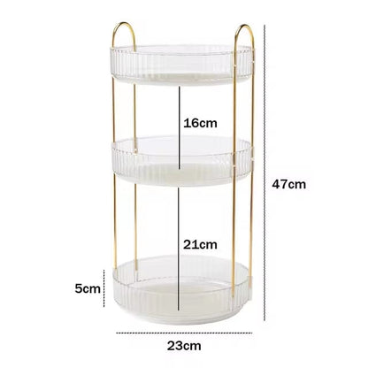 Elegant 3-Tier Crystal Cosmetic Storage Organizer