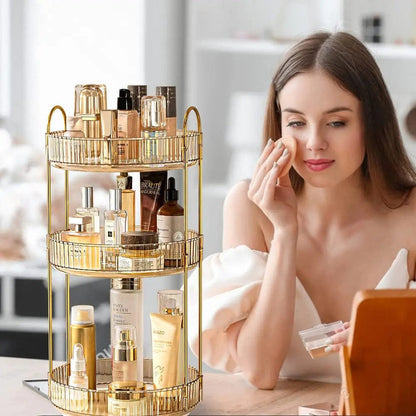 Elegant 3-Tier Crystal Cosmetic Storage Organizer