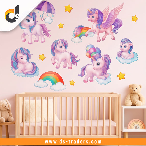 3D Unicorn Decorative Wall Sticker (Random Design)