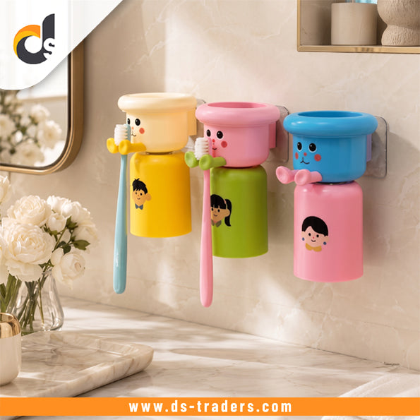 Wall Mounted Magnetic Toothbrush Holder With Cup
