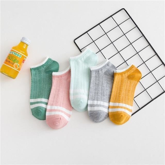 5 Pair Women Colorful Cotton Socks